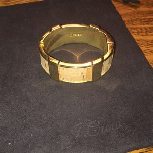 J Crew Magnetic Close Gold Metal Cork Bracelet